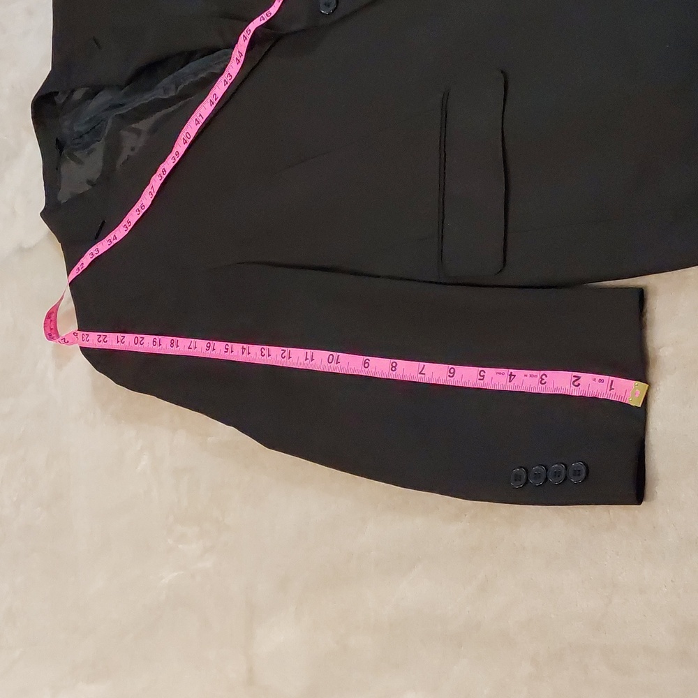 ANGELO ROSSI Hand Tailored Miro Tech Mens Black Blazer Suit Jeacket Size 46 S - Picture 7 of 13